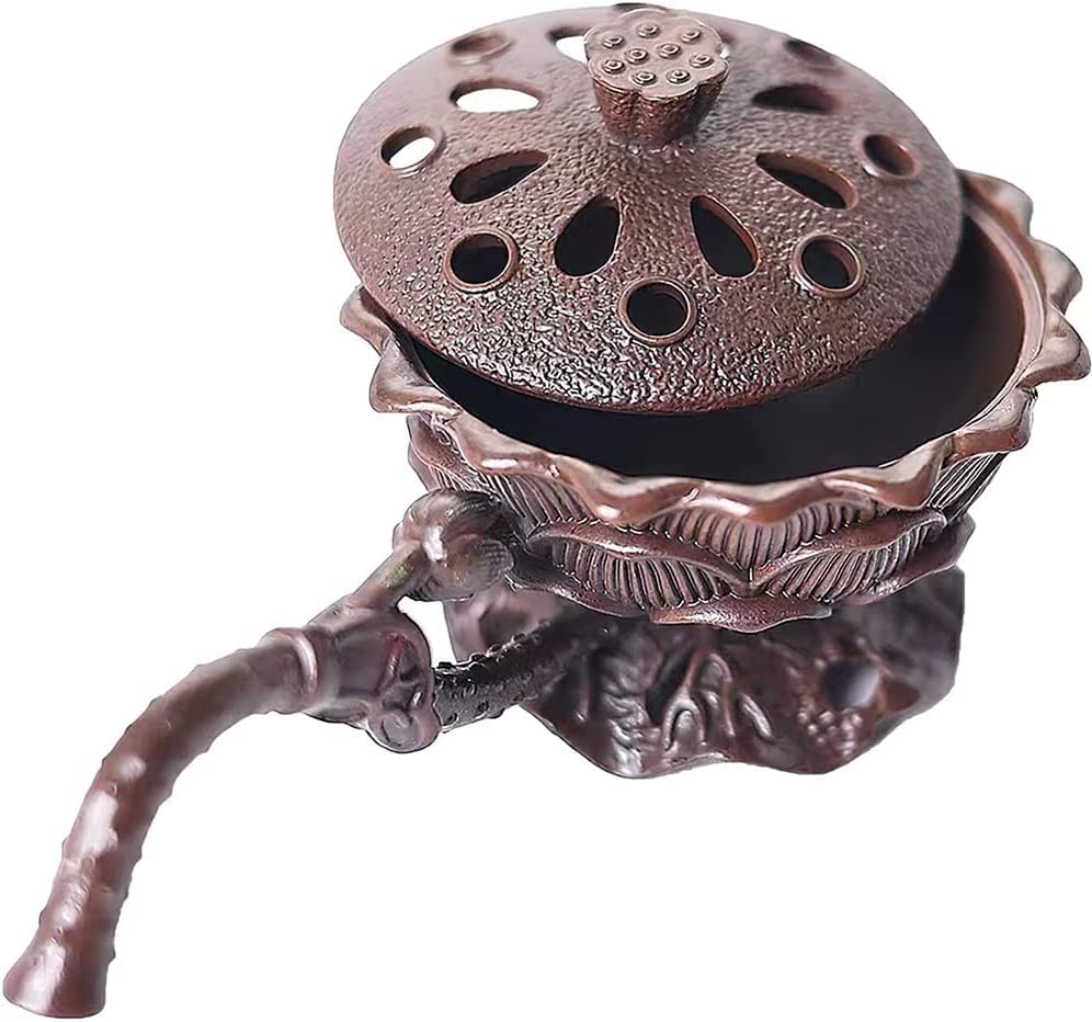 Amazon｜アンティーク調 蓮の花托状香炉 香炉皿 お香立て お香置き 蓋